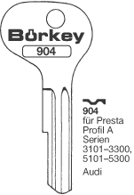 Afbeelding van Borkey 904 Cilindersleutel voor PRESTA A,AUD