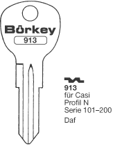 Afbeelding van Borkey 913 Cilindersleutel voor CASI N, DAF