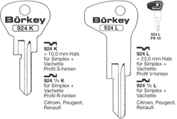 Afbeelding van Borkey 924½L Cilindersleutel voor VACH. SIMPL.