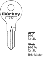 Afbeelding van Borkey 940½ Cilindersleutel voor JU