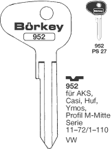 Afbeelding van Borkey 952 Cilindersleutel voor HUF ETC.M MI