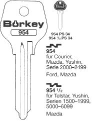 Afbeelding van Borkey 954½ Cilindersleutel voor MAZDA HS