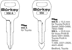 Afbeelding van Borkey 956A Cilindersleutel voor TOYOTA SP.VERJ.