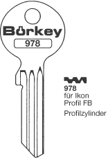 Afbeelding van Borkey 978 Cilindersleutel voor Z.I. FB NS