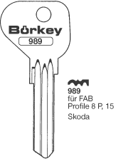 Afbeelding van Borkey 989 Cilindersleutel voor FAB, SKODA