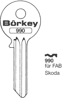 Afbeelding van Borkey 990 Cilindersleutel voor FAB, SKODA