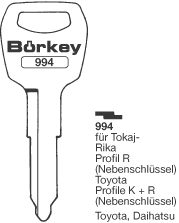 Afbeelding van Borkey 994 Cilindersleutel voor TOYOTA K,R,/