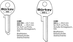 Afbeelding van Borkey 995K Cilindersleutel voor LA PORTE