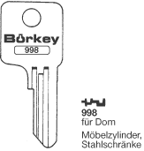 Afbeelding van Borkey 998 Cilindersleutel voor DOM MS