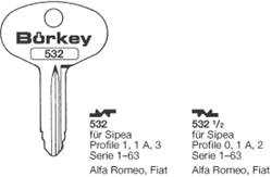 Afbeelding van Borkey Cilindersleutel 532