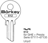 Afbeelding van Borkey Cilindersleutel 612