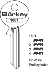 Afbeelding van Borkey 1801 2 Cilindersleutel voor WILKA