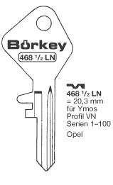 Afbeelding van Borkey Cilindersleutel 468½LN