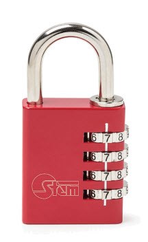 Afbeelding van Silca STEM cijferslot 40mm ALUMINIUM (rood) AN040