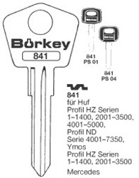 Afbeelding van Borkey 841 Cilindersleutel voor HUF HM, HZ