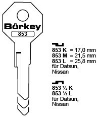 Afbeelding van Borkey 853½K Cilindersleutel voor DATSUN, NISS