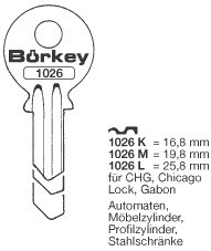 Afbeelding van Borkey Cilindersleutel 1026M