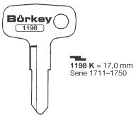 Afbeelding van Borkey Cilindersleutel 1198K