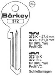 Afbeelding van Borkey Cilindersleutel 372½L VC