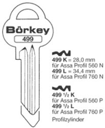 Afbeelding van Borkey Cilindersleutel 499½K
