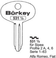 Afbeelding van Borkey Cilindersleutel 531½