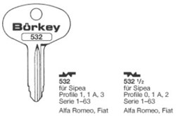 Afbeelding van Borkey Cilindersleutel 532½