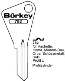 Afbeelding van Borkey 782 Cilindersleutel voor VACHETTE ETC