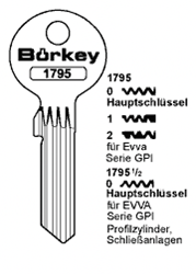 Afbeelding van Borkey 1795 0 Cilindersleutel voor EVVA GPI