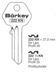 Afbeelding van Borkey 222½KN Cilindersleutel voor LIPS 35