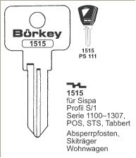 Afbeelding van Borkey 1515 Cilindersleutel voor SISPA, S/1