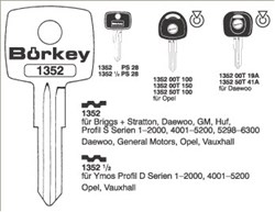 Afbeelding van Borkey 1352½ Cilindersleutel voor  KADETT D/CORSA