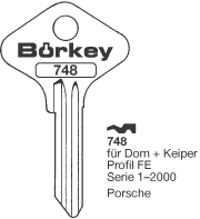 Afbeelding van Borkey 748 Cilindersleutel voor  KEIPER/DOM FE