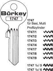 Afbeelding van Borkey 1747½ 5 Cilindersleutel voor BASI/MULTI