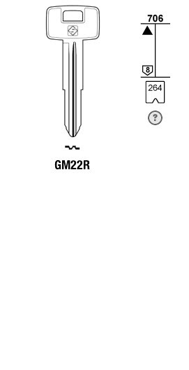 Afbeelding van Silca Autosleutel z/plastic kop staal GM22R