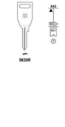 Afbeelding van Silca Autosleutel z/plastic kop staal SK20R