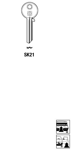 Afbeelding van Silca Autosleutel z/plastic kop staal SK21
