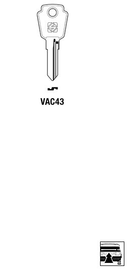 Afbeelding van Silca Autosleutel z/plastic kop staal VAC43