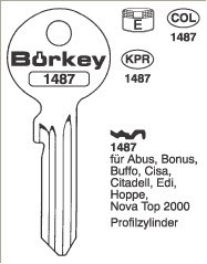 Afbeelding van Borkey 1487 Cilindersleutel voor NOVA/TOP 2000
