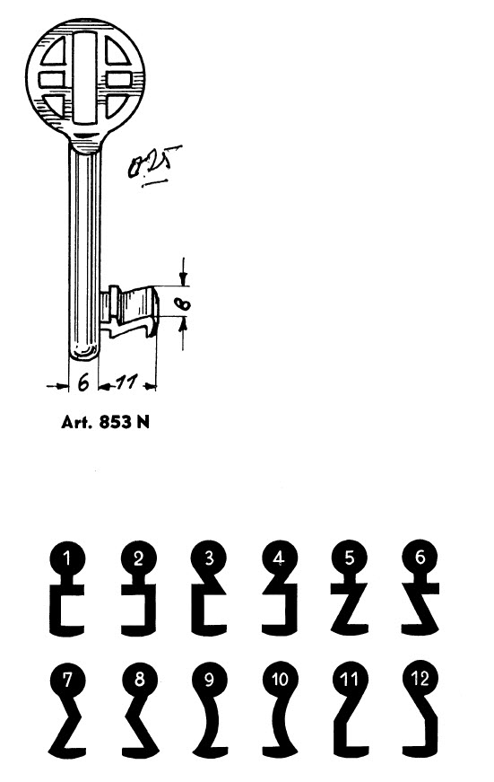 Afbeelding van Nemef klaviersleutel dop 853N /6