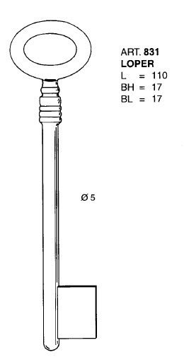 Afbeelding van Klaviersleutel art. 831 Loper