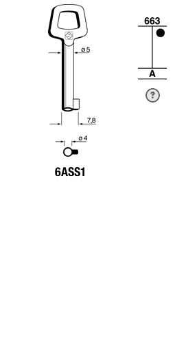 Afbeelding van Silca Klaviersleutel brass 6ASS1