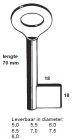 Afbeelding van Klaviersleutel pijp art. 833SG - 6mm