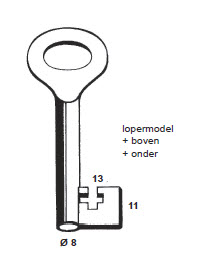 Afbeelding van Nemef klaviersleutel art. 808L B (bovenkruis)