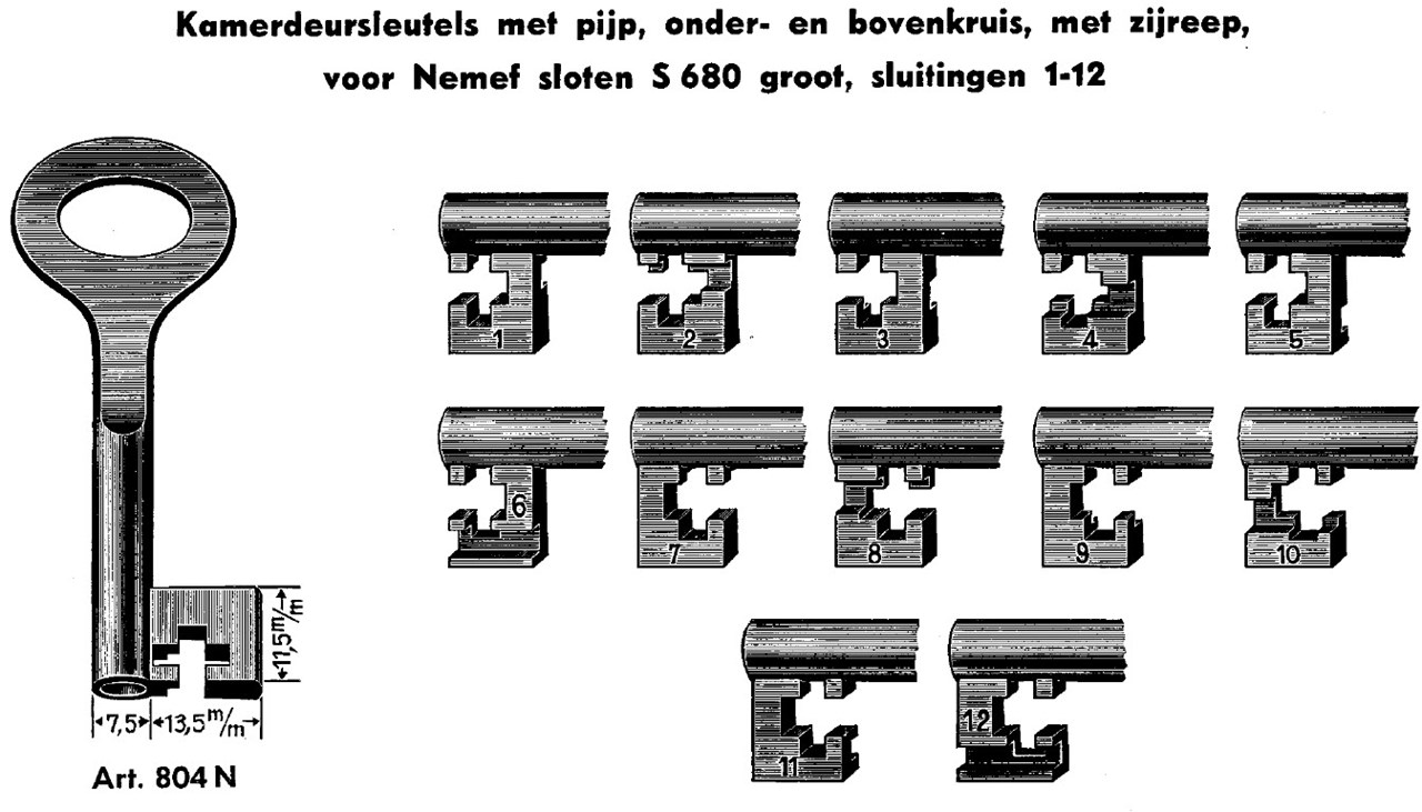 Afbeelding van Nemef klaviersleutel art. 804N (680 groot) /1