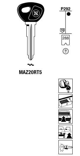 Afbeelding van Silca Transpondersleutel brass MAZ20RT5 zonder chip