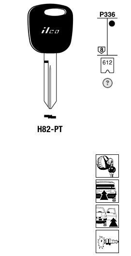 Afbeelding van Silca Transpondersleutel brass H82-PT