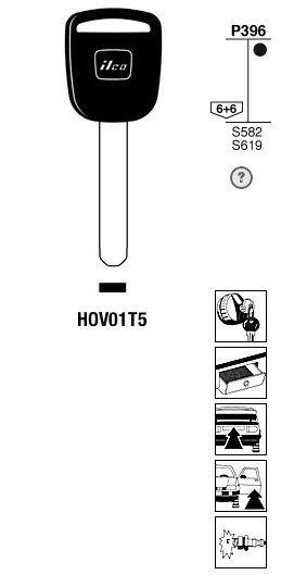 Afbeelding van Silca Transpondersleutel brass HOV01T5