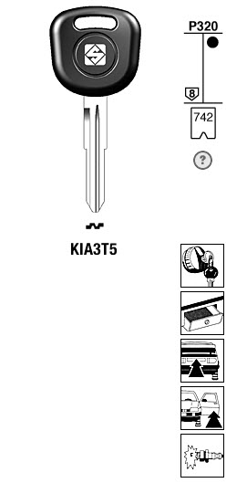 Afbeelding van Silca Transpondersleutel brass KIA3T5