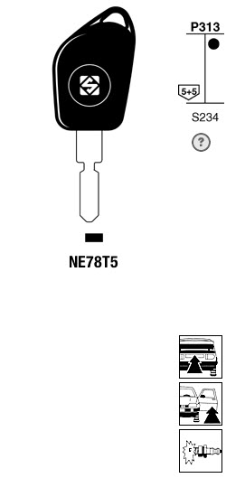 Afbeelding van Silca Transpondersleutel brass NE78T5