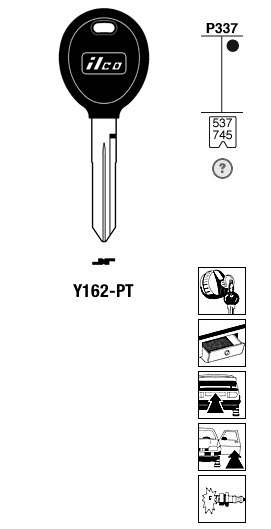 Afbeelding van Silca Transpondersleutel brass Y162-PT